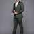 Contemporary fit checked notched lapel single-breasted 2 piece formal suits