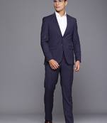 Contemporary fit checked notched lapel single-breasted 2 piece formal suits
