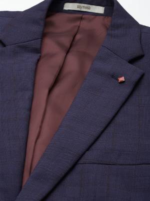 Contemporary fit checked notched lapel single-breasted 2 piece formal suits 2