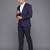 Contemporary fit checked notched lapel single-breasted 2 piece formal suits