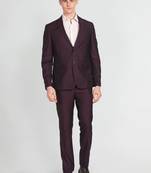 Self design textured single-breasted two-piece formal suit