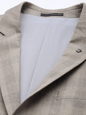 Men checked slim fit formal suits 2