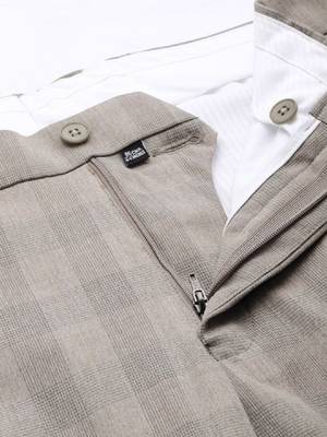 Men checked slim fit formal suits 3