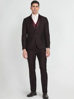 Tailored fit single-breasted formal 3-piece suit 1