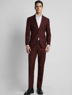 Slim fit single-breasted formal two piece suit 1