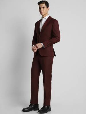Slim fit single-breasted formal two piece suit 2