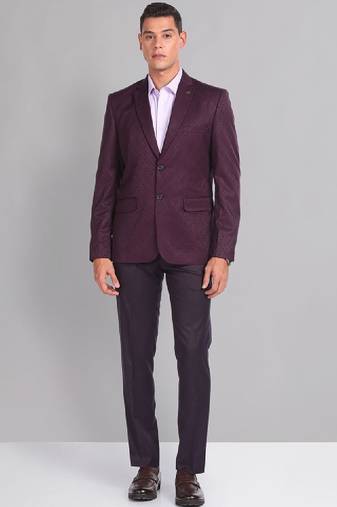 Tailored fit self design jacquard single-breasted 2 piece formal suit