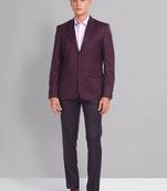 Tailored fit self design jacquard single-breasted 2 piece formal suit