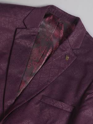 Tailored fit self design jacquard single-breasted 2 piece formal suit 2