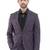 Men purple plain full sleeve lapel neck tailored fit suits