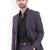 Men purple plain full sleeve lapel neck tailored fit suits