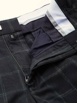 Checked notched lapel single-breasted formal 2 piece suits 3