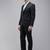 Checked notched lapel single-breasted formal 2 piece suits