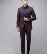 Checked super slim fit notched lapel collar 2 piece formal suit