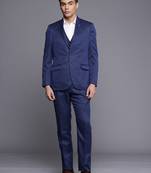 Contemporary fit self design textured single-breasted three-piece formal suit