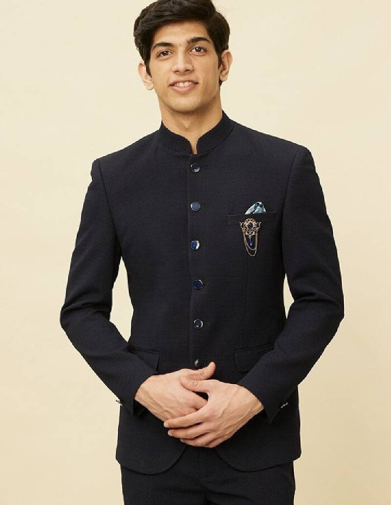 Men single-breasted two-piece party suit