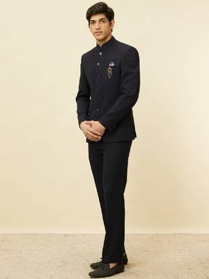 Men single-breasted two-piece party suit 3