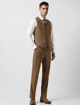 Men slim-fit single-breasted three-piece formal suit 2