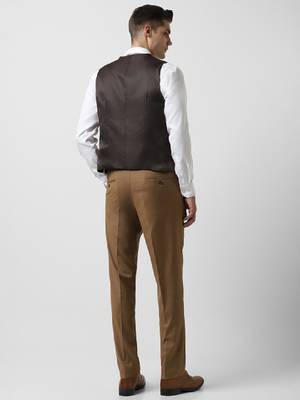 Men slim-fit single-breasted three-piece formal suit 4