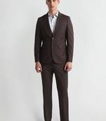 Check single-breasted blazer & trouser two-piece formal suit