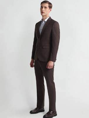 Check single-breasted blazer & trouser two-piece formal suit 3