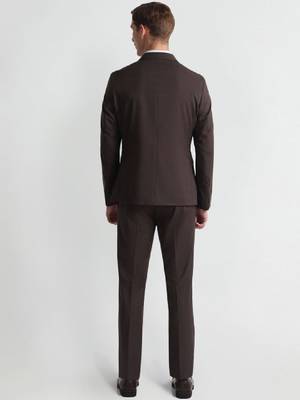 Check single-breasted blazer & trouser two-piece formal suit 4