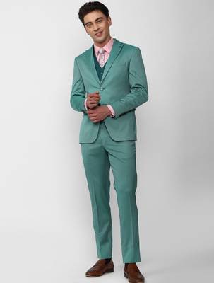 Notched lapel collar slim fit three piece party suit 1
