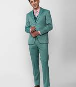 Notched lapel collar slim fit three piece party suit