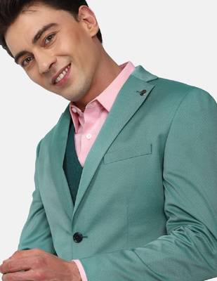 Notched lapel collar slim fit three piece party suit 2