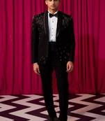 Men regular fit 5-pcs embellished blazer and trousers