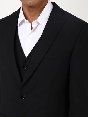 Men slim-fit single-breasted three-piece formal suit 2