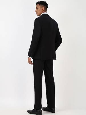 Men slim-fit single-breasted three-piece formal suit 4
