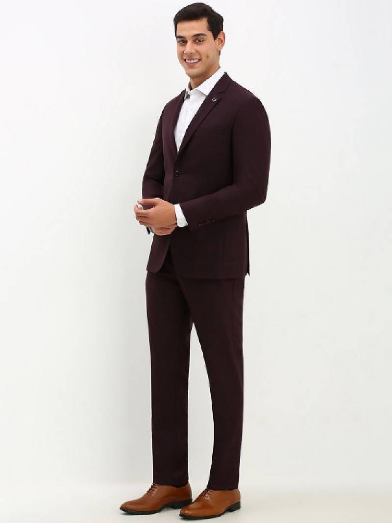 Checked slim-fit single-breasted formal suits