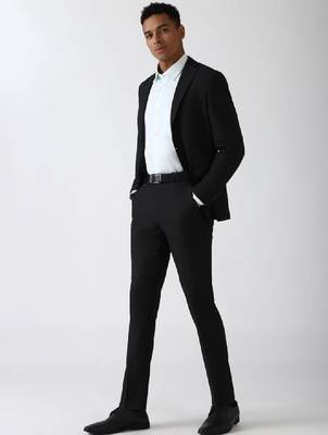 Slim-fit single-breasted two-piece formal suit 4