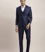 Men notched lapel long sleeves single-breasted three-piece party suit