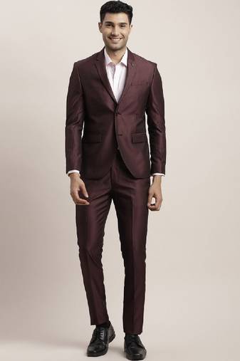 Men pure cotton single breasted two piece formal suit