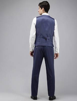 Super slim fit checked 3 piece formal suit 3