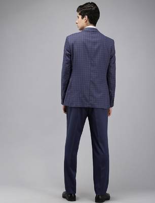 Super slim fit checked 3 piece formal suit 4