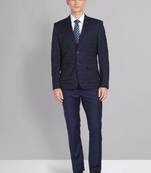 Men tailored regular fit patterned single breasted two piece suit