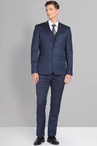 Men single-breasted cotton 3-piece long sleeves formal suit