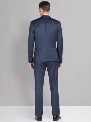 Men single-breasted cotton 3-piece long sleeves formal suit 4