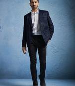 Men slim-fit single-breasted two-piece suits