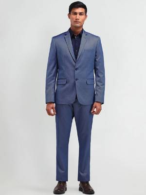 Men notched lapel tailored fit single-breasted two-piece suit 1