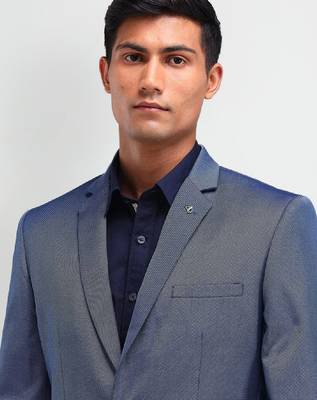 Men notched lapel tailored fit single-breasted two-piece suit 2