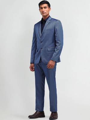 Men notched lapel tailored fit single-breasted two-piece suit 4