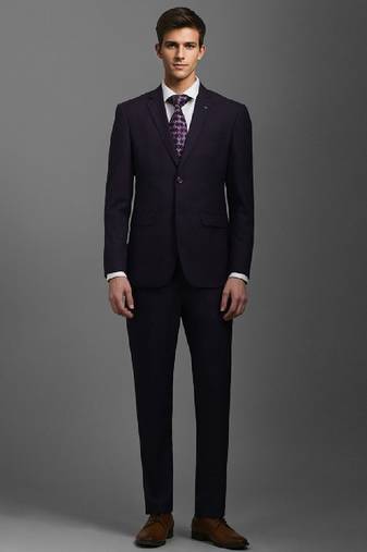 Self-design slim-fit single-breasted two-piece formal suits