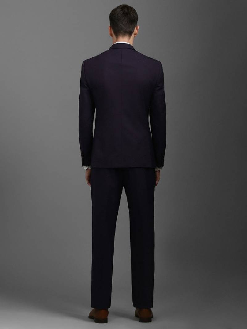 Self-design slim-fit single-breasted two-piece formal suits