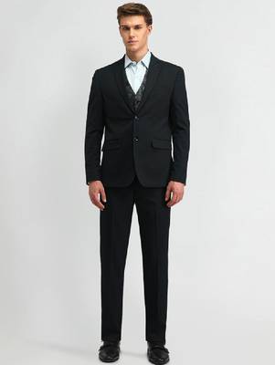 Men self design single-breasted blazer 1