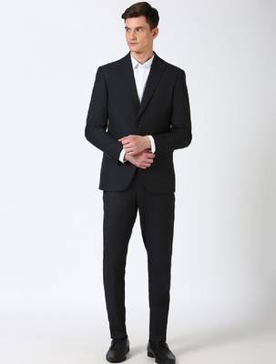 Men formal slim-fit single-breasted two-piece suit 1