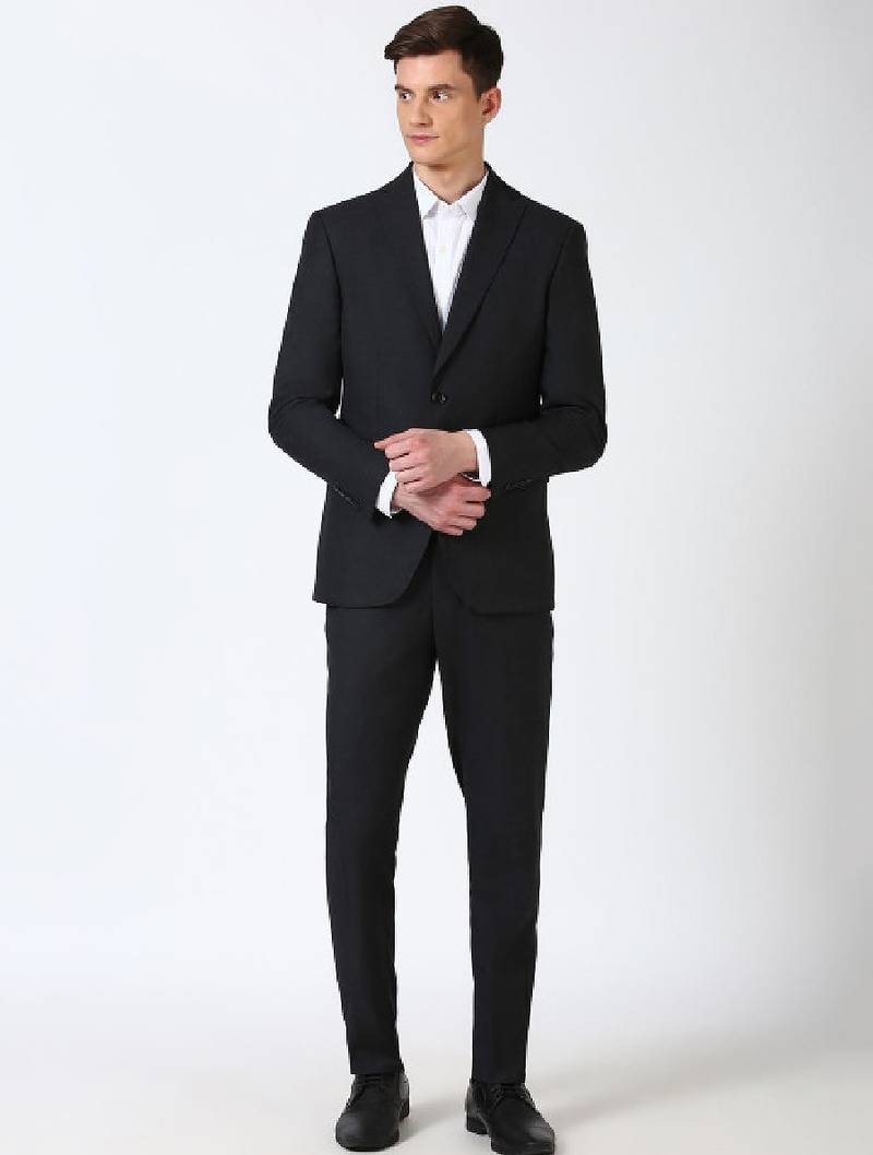 Men formal slim-fit single-breasted two-piece suit